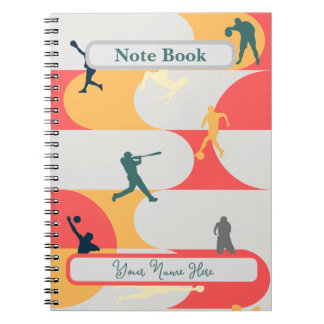 Farbige Retro-Multi-Sport-Silhouette Personalisier Notizblock