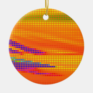 FARBIGE RETRO-REGENBOGEN-PUNKTE-KUNST KERAMIKORNAMENT