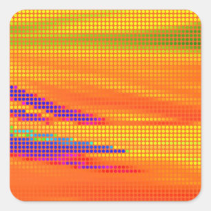 FARBIGE RETRO-REGENBOGEN-PUNKTE-KUNST QUADRATISCHER AUFKLEBER
