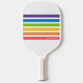 Farbige Retro-Regenbogenstreifen Personalisierter  Pickleball Schläger