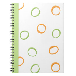 Farbige Retro-Runden orange-grünes Notebook Notizblock