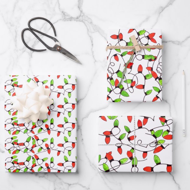 Farbige Retro-Saitenbeleuchtung, die Papier umwick (Vorderseite)