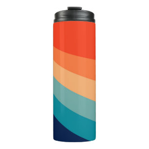 Farbige Retro-Sonnenstrahlen Thermosbecher