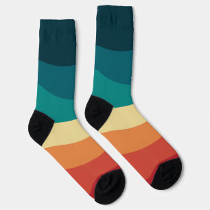 Farbige Retro-Stil-Kurven-Design Socken