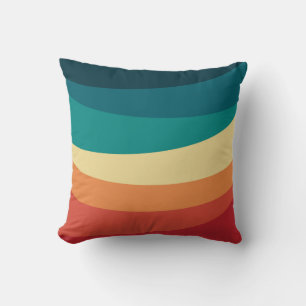 Farbige Retro-Stil-Kurven Gestaltung Kissen