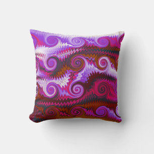 Farbige Retro Swirl Art Design Abstrakt Kissen