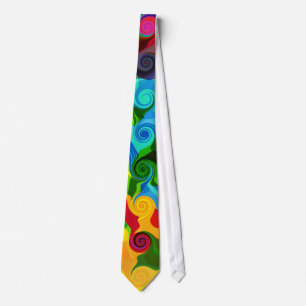 Farbige Retro-Swirling-Malerei Abstrakte Kunst 3 Krawatte