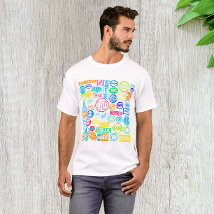 Farbige Retro-Text Grunge-Stempelsammlung T-Shirt