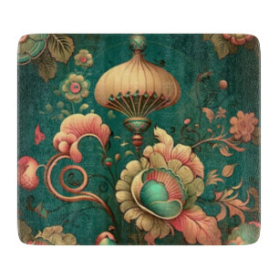 Farbige retro-vintage Blumen Schneidebrett