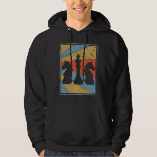 Farbige Retro-Vintage Schachfiguren Hoodie