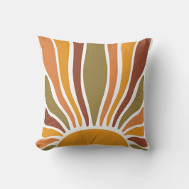 Farbige Retro-Vintage Sonnenaufgang Kissen