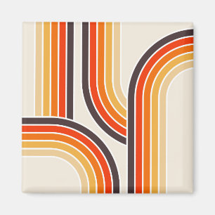 Farbige Retrobögen und -linien Magnet