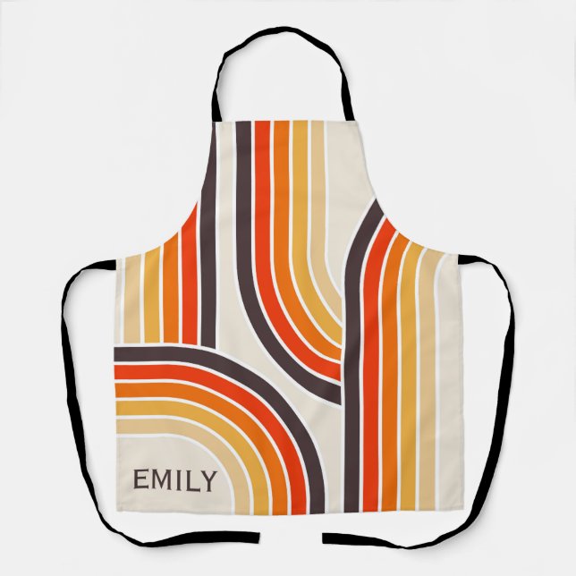 Farbige Retrobögen und -linien Schürze (Vorderseite)
