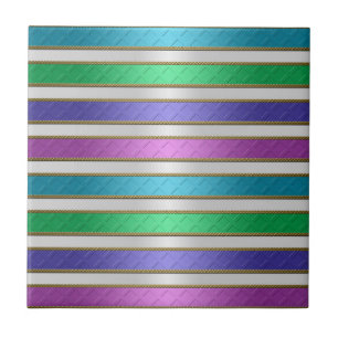 Farbige Ribbons Streifen in Rosa Blau Lila Fliese