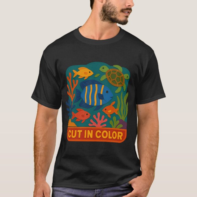 Farbige Riff Quadrat Aufnahme T-Shirt (Vorderseite)
