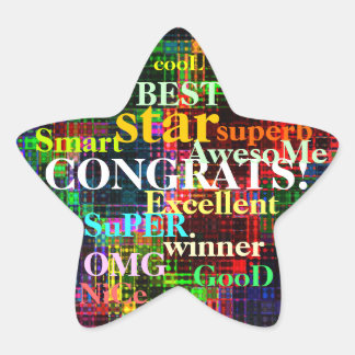 Farbige Ripples Stern-Aufkleber