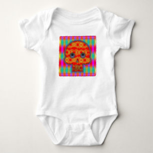 Farbige Roboterschädelmalerei Baby Strampler
