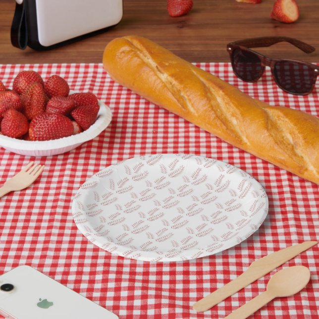 Farbige Rollen aus Packpapier mit verschiedenen Fo Pappteller (Picknick)