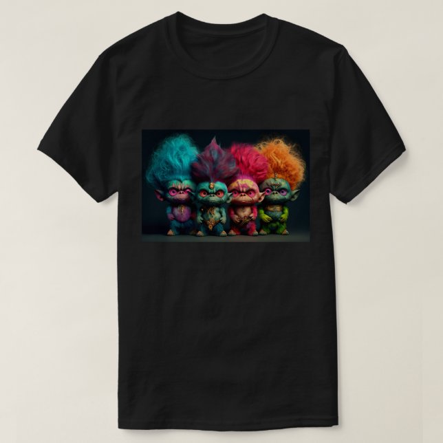 Farbige Rollen mit Punk und vielen Grundfarben zum T-Shirt (Design vorne)