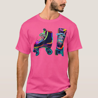 Farbige Rollschuhe Rollerskate Skaten T-Shirt