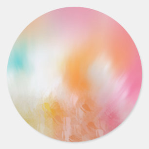 Farbige rosa, gelb-gelbe blaue Vorlage Abstrakt Runder Aufkleber