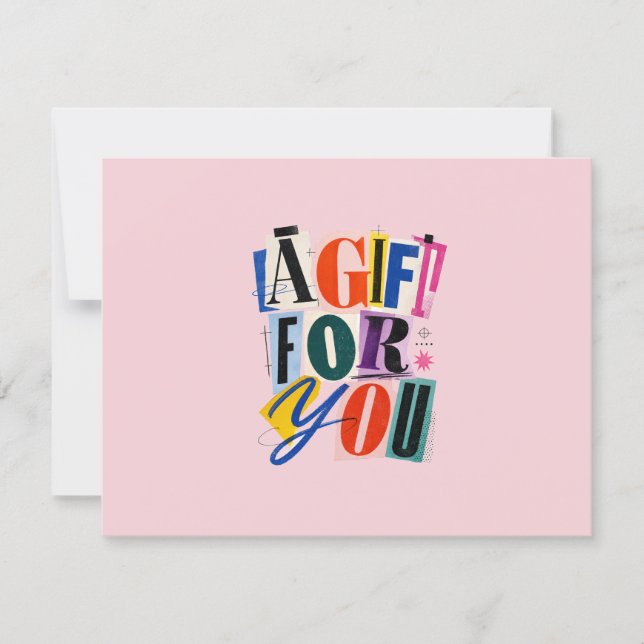 Farbige rosa Geschäftsgeschenkgutschein (Vorderseite)