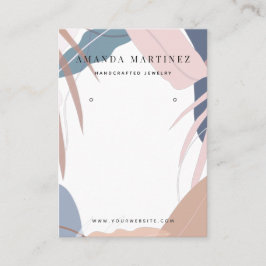 Farbige rosa und blaue tropische Blätter Visitenkarte