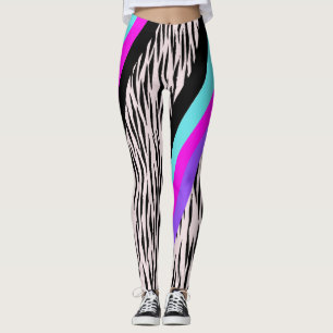 Farbige Rosa Zebra-Leggings Leggings