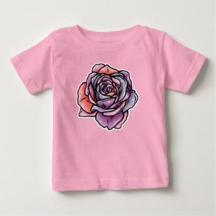 Farbige Rose Blume Baby T-shirt
