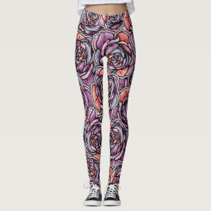 Farbige Rose Blume Leggings