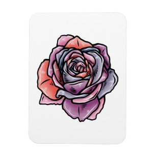 Farbige Rose Blume Magnet