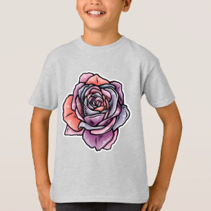 Farbige Rose Blume T-Shirt