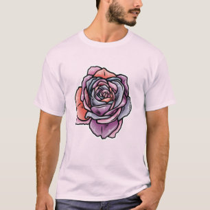 Farbige Rose Blume T-Shirt