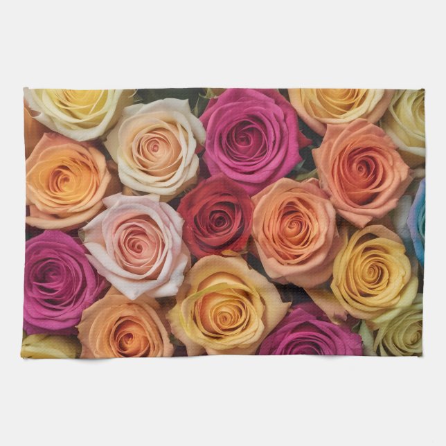 Farbige Rose Geschirrtuch (Horizontal)