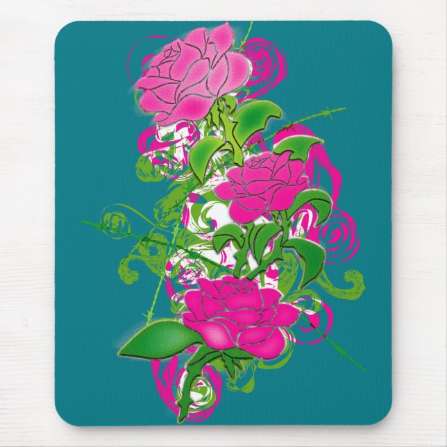 Farbige Rose Mousepad (Vorne)