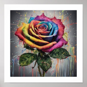 Farbige Rose Poster