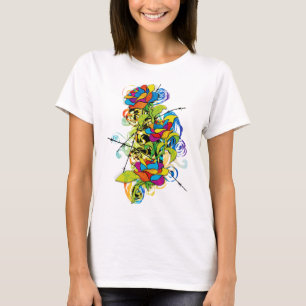 Farbige Rose T-Shirt