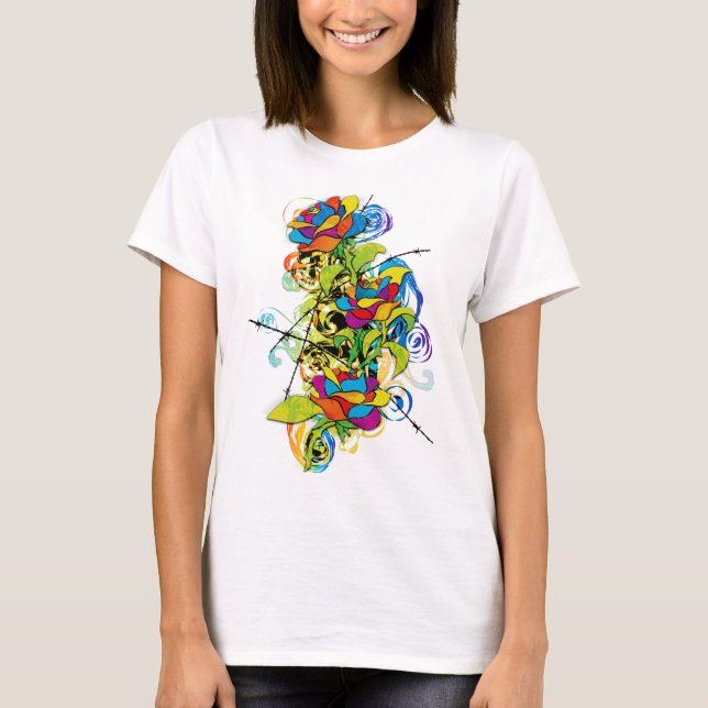 Farbige Rose T-Shirt (Vorderseite)