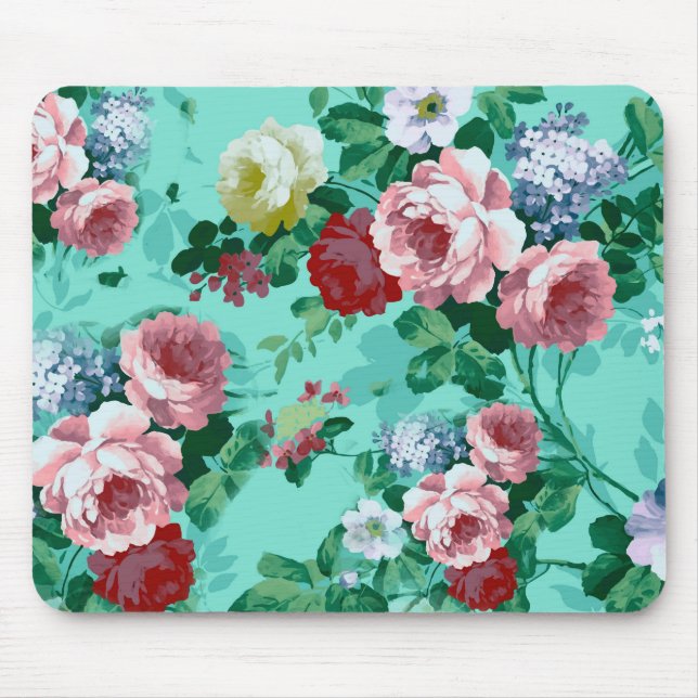 Farbige Rose und Blume Mousepad (Vorne)