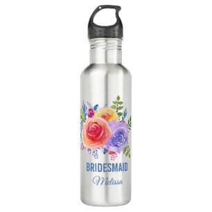 Farbige Rose Wasserfarben Blumenzwiebeln Edelstahlflasche