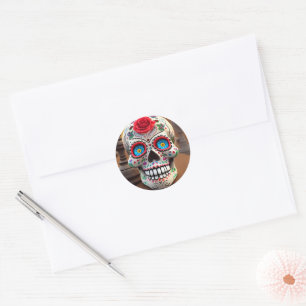 Farbige Rose Zuckerkulsticker Runder Aufkleber