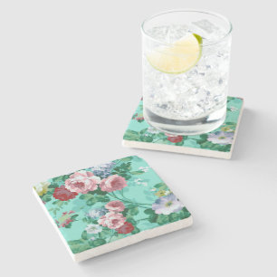 Farbige Rosen & Blumen Steinuntersetzer