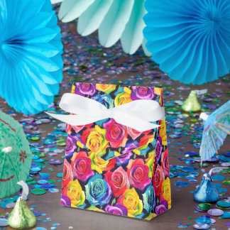 Farbige Rosen, Floraldruck im Wasserfarb-Stil Geschenkschachtel