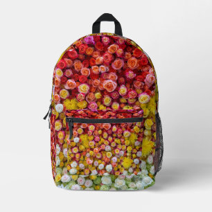 Farbige Rosen und Chrysanthemen Blumenverlauf Bedruckter Rucksack