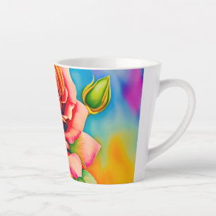 Farbige Rosenblume Digitale Malerei Milchtasse