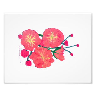 Farbige rote Blume Fotodruck