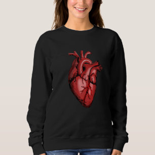 Farbige rote Linie menschliche Herzanatomie Sweatshirt