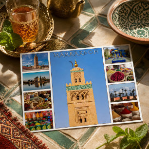 Farbige rote Marrakech marokkanische Architektur Postkarte