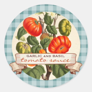 Farbige rote Tomatenkonservenmarke Runder Aufkleber