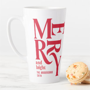 Farbige rote Vintage Merry-Chritsmas-Gabe Milchtasse